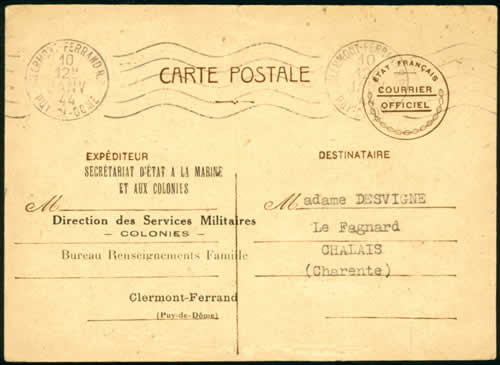 demande de renseignment sur entier officiel repiqué